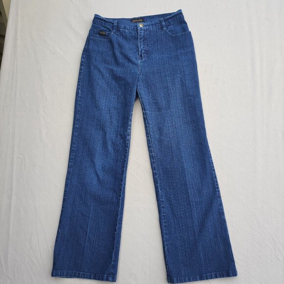 Simon Chang Jeans women's size 10  blue colour wide leg classic minimalist denim - Picture 1 of 13
